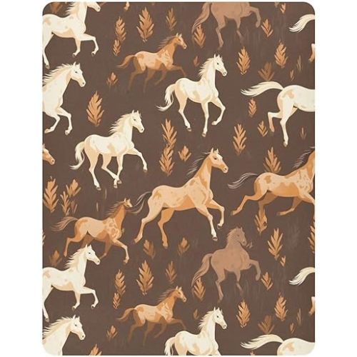 Baby Brown Horse Fitted Crib Sheet for Boys Girls,Toddler Bed Mattress Sheets,Crib Mattress Fitted Sheet 52 * 28 * 9in 202a3011