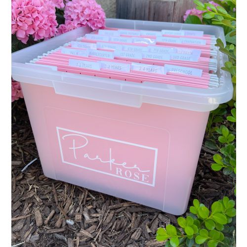 Kids File Box , Milestone Tote , Memory Box , Organization School Box , baby file box , milestone box , keepsake box , kit