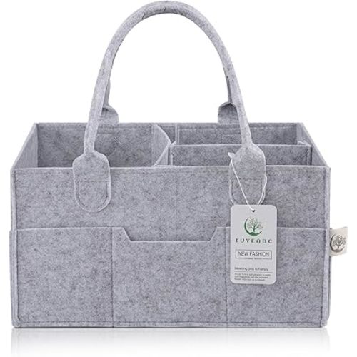 Baby Diaper Caddy - Enlarge Nursery Storage Bin and Car Organizer for Diapers and Wipes - Storage Basket for Newborn Essentials, Gift for Baby Shower and Registry Must