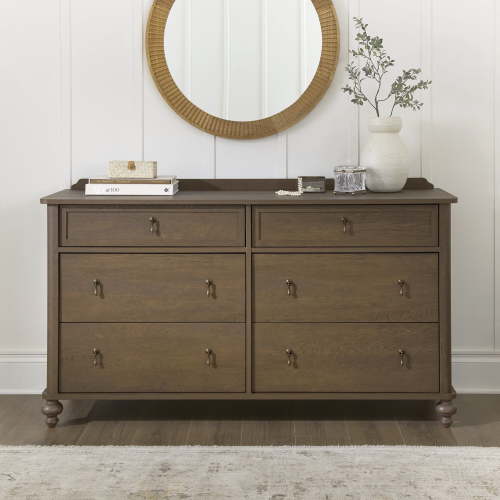 My Texas House Hartwell 6 Drawer Dresser, 61" Wide, Heritage Oak