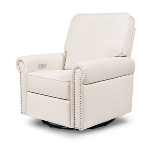 Namesake Linden Power Recliner and Swivel Glider with USB Port, Color: Performance Cream Eco-Weave