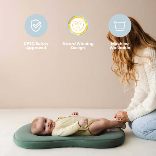 Snuggle Me Curve Lite Moss Baby Lounger with Transport Bag