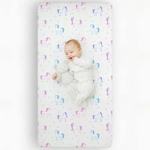 Wildkin Kids 100% Cotton Flannel Fitted Crib Sheet for Boys and Girls (Unicorn Purple)