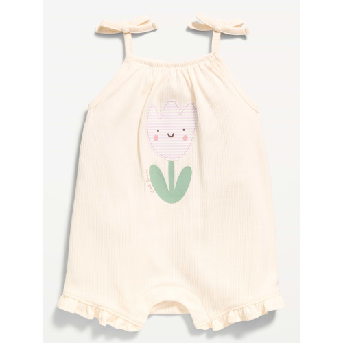 Tie-Strap Graphic One-Piece Romper for Baby