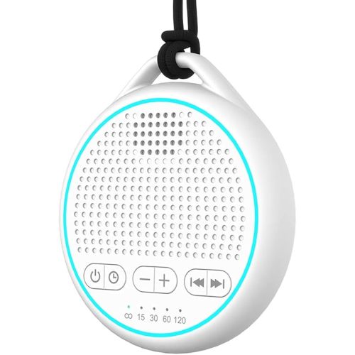 White Noise Sound Machine with 25 Soothing Natural Sounds Rechargeable Battery Portable for Travel 32 Volume Levels 5 Timers Compact Size for Baby Kids Adults Sleeping (White-Upgrade)