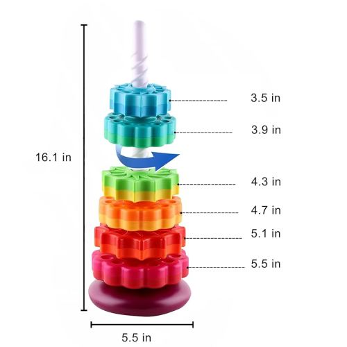 Amazon.com: Baby Spinning Toy, Stacking Toy for Babies and Toddlers, Educational Toddler Learning Toys, Rainbow Spinning Wheel Toy for Focus, Dexterity, Brain Development, Interactive Learning stacking toys : Toys & Games