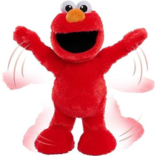 Sesame Street Elmo Slide Singing and Dancing 14-inch Plush, Pretend Play, Interactive Toy, Kids Toys for Ages 2 Up by Just Play