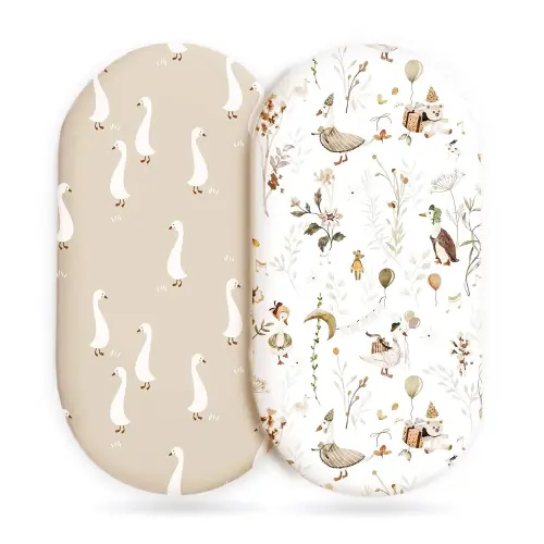 Stretchy Ultra Soft Fitted Bassinet Sheets 2 Pack, Universal Fitted for Baby Cradle Moses Basket Oval Rectangle Mattress Safe and Snug, Stylish Bassinet Sheet for Baby Boy and Girl