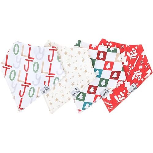 Copper Pearl Baby Bandana Drool Bibs for Drooling and Teething 4 Pack Gift Set Jolly