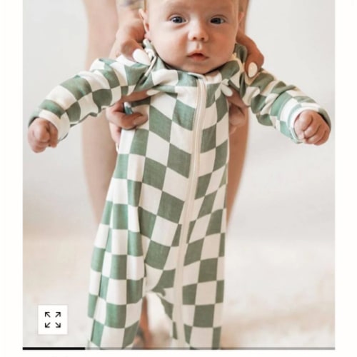 Matcha Milkshake Checkerboard / Organic 2-Way Zip Romper – SpearmintLOVE