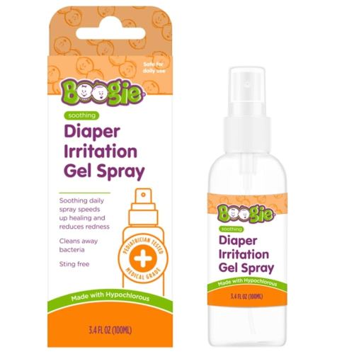 Boogie Diaper Irritation Gel Spray, Made with Hypochlorous, 3.4 oz
