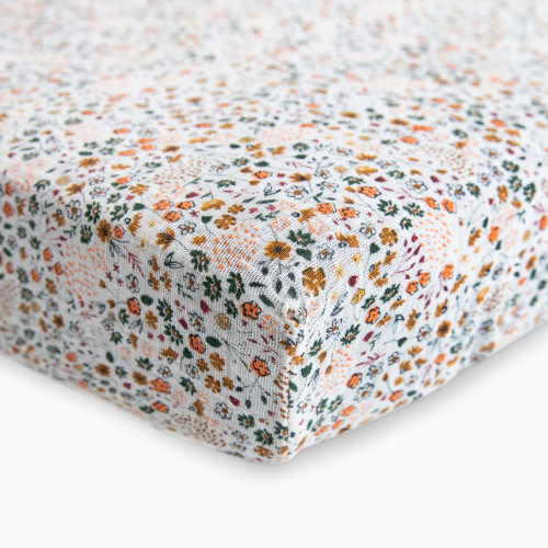 Little Unicorn Cotton Muslin Crib Sheet - Pressed Petals
