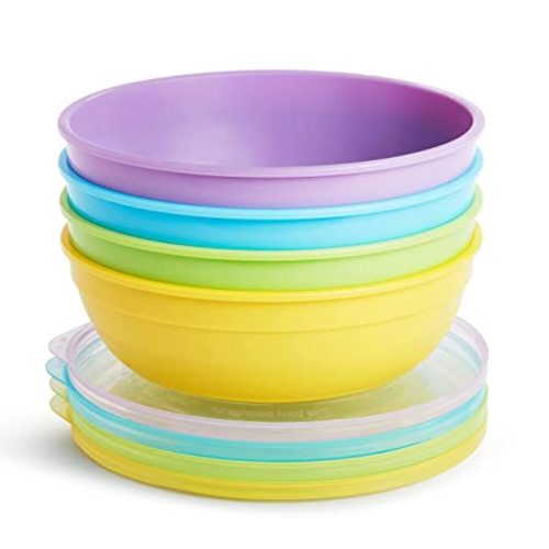 Munchkin® Love-a-Bowls™ 10 Piece Baby Feeding Set, Includes Bowls with Lids and Spoons, Multicolor
