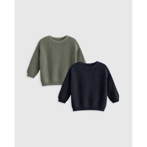 100% Organic Cotton Fisherman Tunic Sweater 2-Pack
