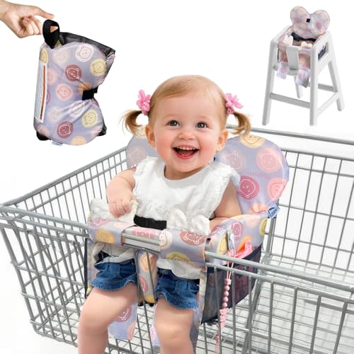 Premium Baby Shopping Cart Cover & High Chair Seat Protector - Universal Fit for Grocery Carts, Restaurant Chairs，Restaurant Seats, and Park Swings-Girl & Boy（Little Bear）