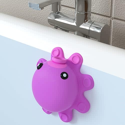 Bathtub Overflow Drain Cover - Tub Overflow Drain Cover, Soak Bath, Spa Accessories - Adds Inches of Water for Deeper Bath (Silicone, Hot Pink)