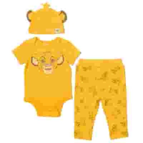 Disney Elastic Waistband Short Sleeves Comfortable Fit Outfit Sets 3 Piece Set (Unisex)