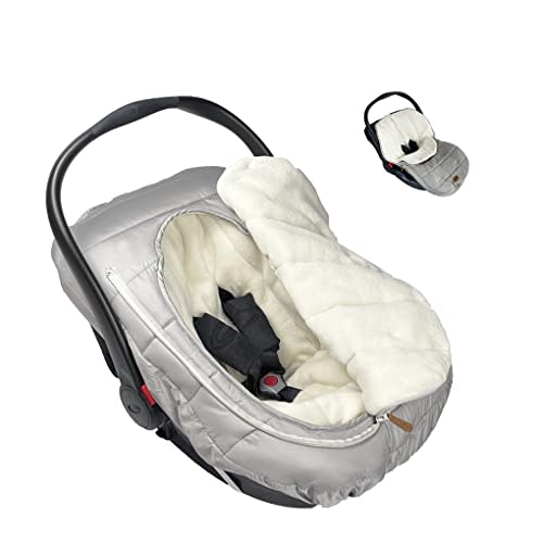 Car Seat Cover+Carseat Bunting Bag Intergrated into 1,Waterproof Anti-Cold Winter Bassinet Stroller Car seat Sleeping Bag for Infant,0-12M