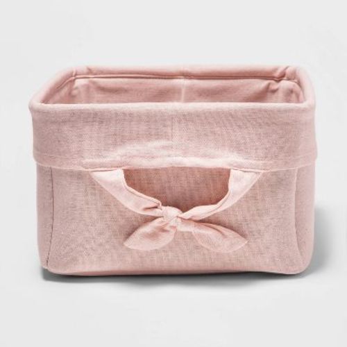 Decorative Storage Bin with Side Tie Medium - Cloud Island™ Pink