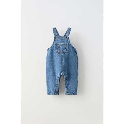 DENIM POCKET OVERALLS - Mid-blue | ZARA United States