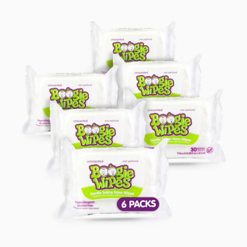 Boogie Wipes Saline Nose Wipes (6 Pack) - White