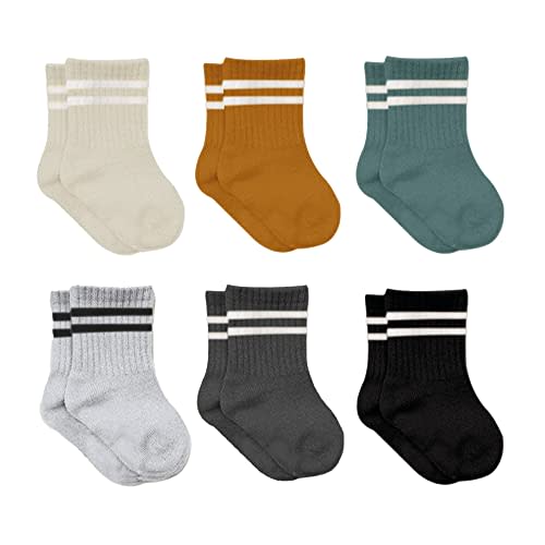 bistyle Baby Grip Ankle Socks 6 Pairs | Newborn Infant Toddlers Socks Organic Cotton | Kids Boys Girls Ankle