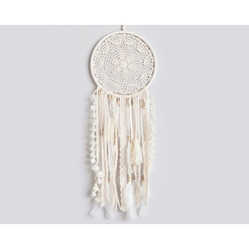 Nursery Wall Decor Dream Catcher Bedroom White Dreamcatcher Boho Crochet Unisex Baby Gift Handmade Wall Hangings Mobile Baby Nursery Decor