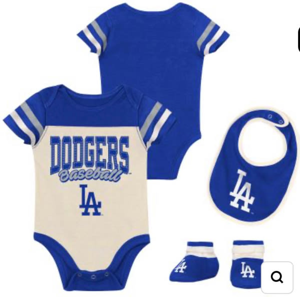 LOS ANGELES DODGERS NEWBORN 3-PIECE CREEPER SET