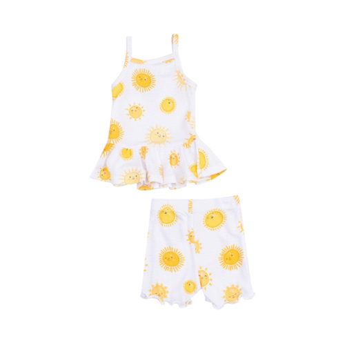 Angel Dear® | Peplum Tank + Bike Shorts In Style Happy Suns
