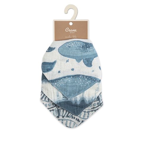 Caspian 3-pc. Muslin Baby Bib Set | Crane Baby