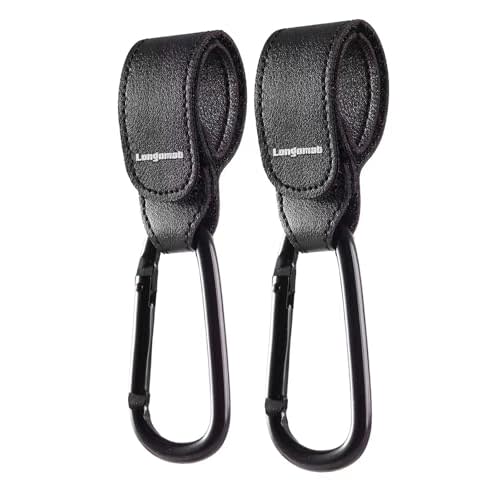 (2-Black)Baby Stroller Hooks Clip or Hanging Diaper Bag Universal Hooks Accessories for Stroller and Car or Shopping Cart