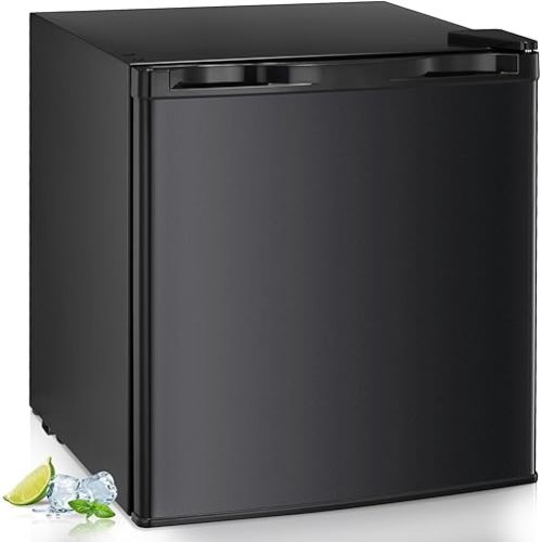 R.W.FLAME Mini Freezer 1.1 Cubic Feet, Small Freezer Reversible Single Door, Upright Freezer with Shelves, Adjustable Feet for Bedrooms/Dorms/Apartment/Office/Home (Black