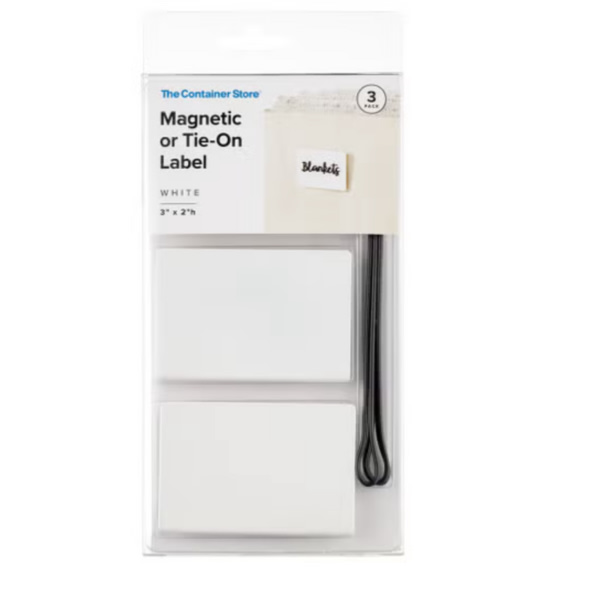 Magnetic or Tie-On Label Pkg/3