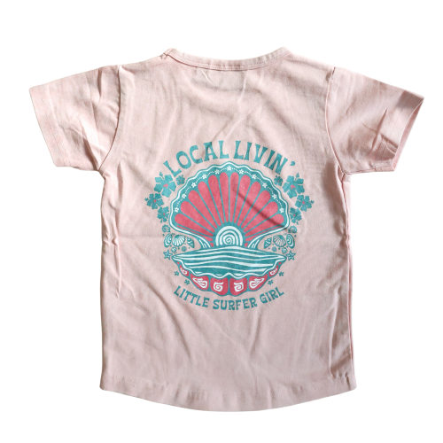 Little Surfer Girl Local Livin Seashell T-Shirt