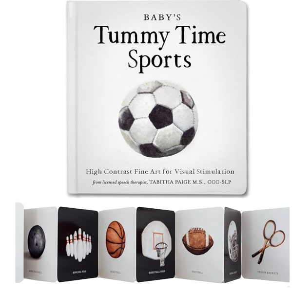 Baby's Tummy Time Sports: High-Contrast Fine Art for Visual Stimulation (Tabitha Paige Children's Book Series)