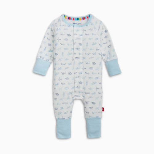 Magnetic Me Modal Magnetic Convertible Coverall - Airplanes, 3-6 M