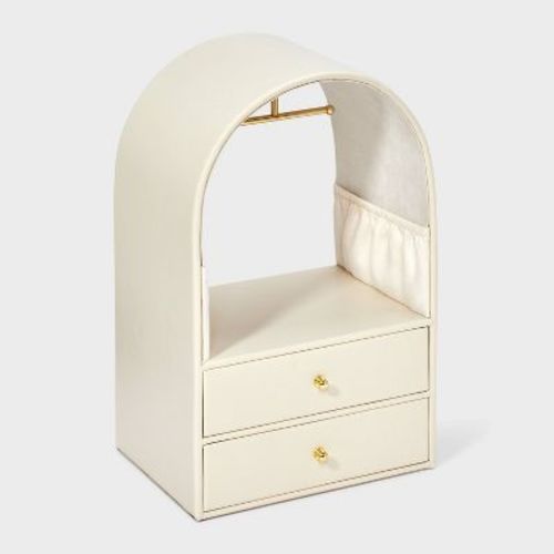 Rounded Standing Jewelry Organizer With Drawers - A New Day™ Cream