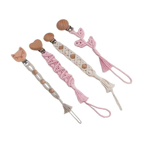 XIRQI 4Pcs Pacifier Clip,Easy to Clean, Hygienic and Healthy Pacifier Holder,Handcrafted Unique Craftsmanship Binky Clips
