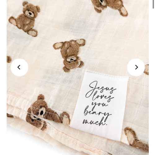 Jesus Loves You Beary Much Swaddle Blanket – AmorClothingCo.