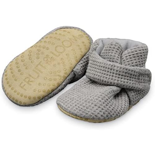 Fruit of the Loom Cozy Thermal Wrap Booties with Non-Skids for Baby Girls, Boys, Unisex