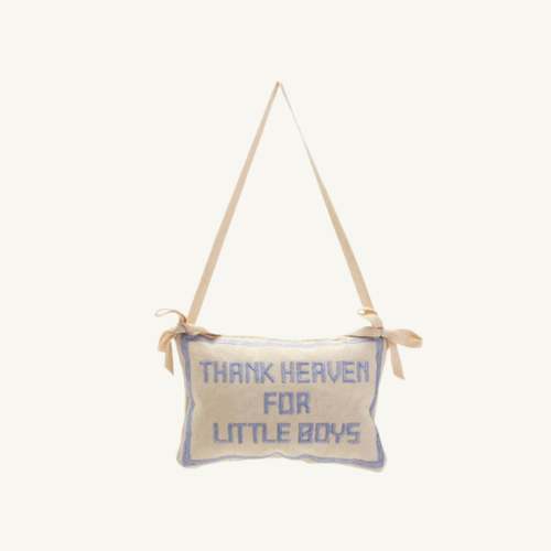 Thank Heaven Embroidered Pillow Hanging Decor (Boy) - Two's Company