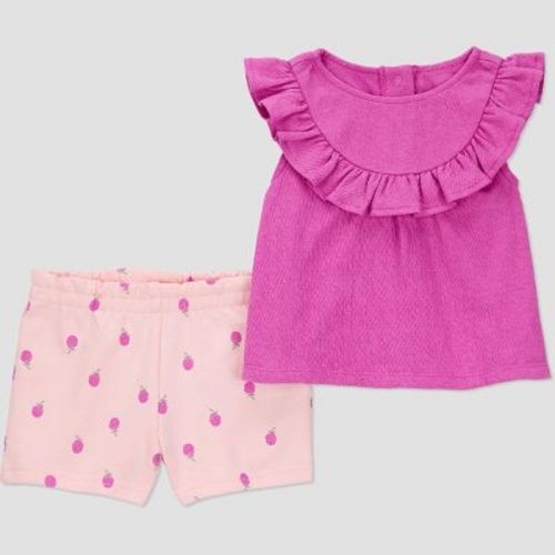 Carter's Just One You® Baby Girls' Raspberries Top & Shorts Set - Pink 12M: Sleeveless Tunic
