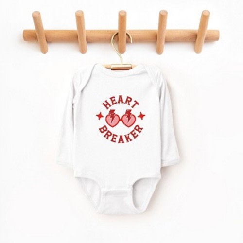 The Juniper Shop Heart Breaker Sunglasses Baby Long Sleeve Bodysuit - Newborn - White