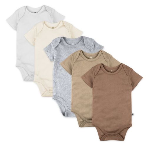 5-pack Organic Cotton Short Sleeve Bodysuits Natural Ombre Newborn
