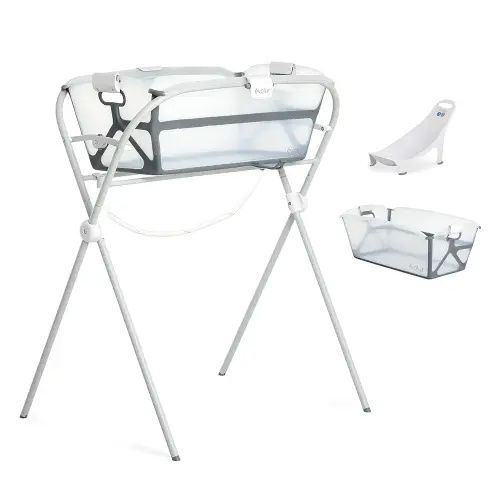 Evolur Supple Baby Spa Set, Includes Bath Tub, Hammock Seat and Metal Frame, Compact and Easy Fold Baby Bath Tub, Lightweight and Easy Travel Bath Tub for Baby 0-12 Months