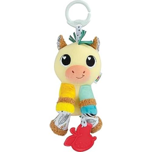 Lamaze Carson Clydesdale Horse Clip On Stroller Toy - Baby Sensory Toys with Crinkle and Chime Sounds - Includes Clip for On-The-Go Stroller or Car Seat Play - Ages 0 Months and Up