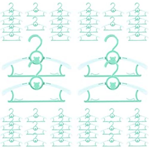40 Pack Baby Hangers for Closet Plastic Kids Hangers Clothes Space Saving Hangers Non Slip Extendable Baby Hangers for Nursery Toddler Heavy Duty Clothing Hangers Bulk, Green