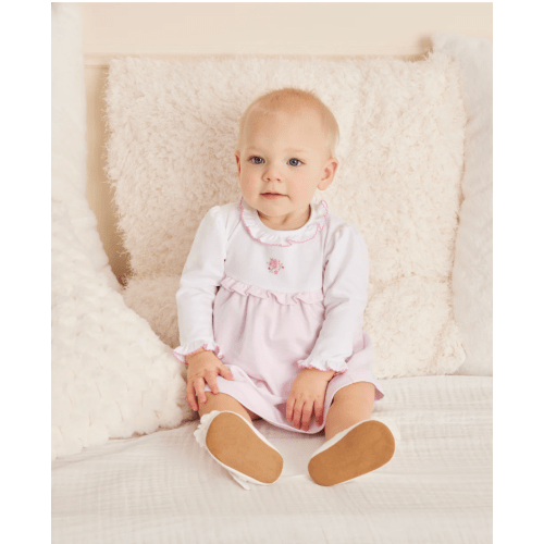Hand Emb. SCE Roses and Blooms Dress Set