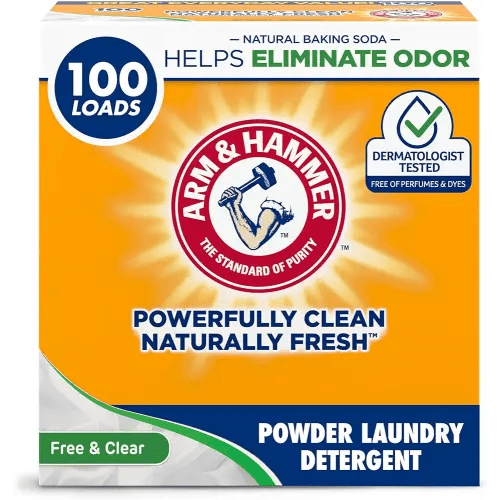 Arm & Hammer Laundry Detergent, Free of Perfume & Dyes, Powder, 100 Loads, 6.16 lb