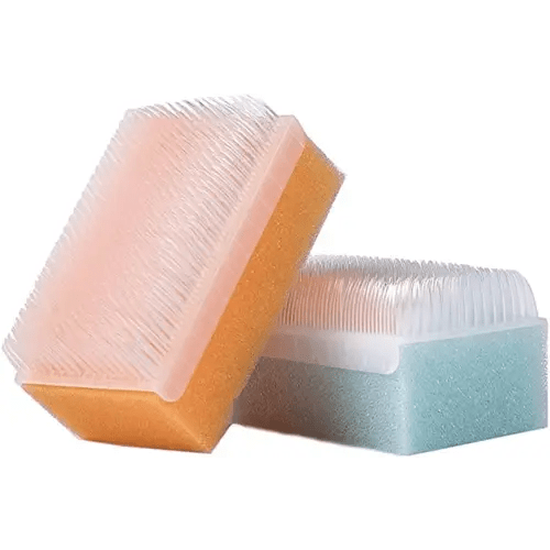 Loofah Sterilized Cradle Cap Brush - 3-pk Sterile and Safe 2 in 1, Baby Bath Sponge | for Treatment Time Puff, Multicolored